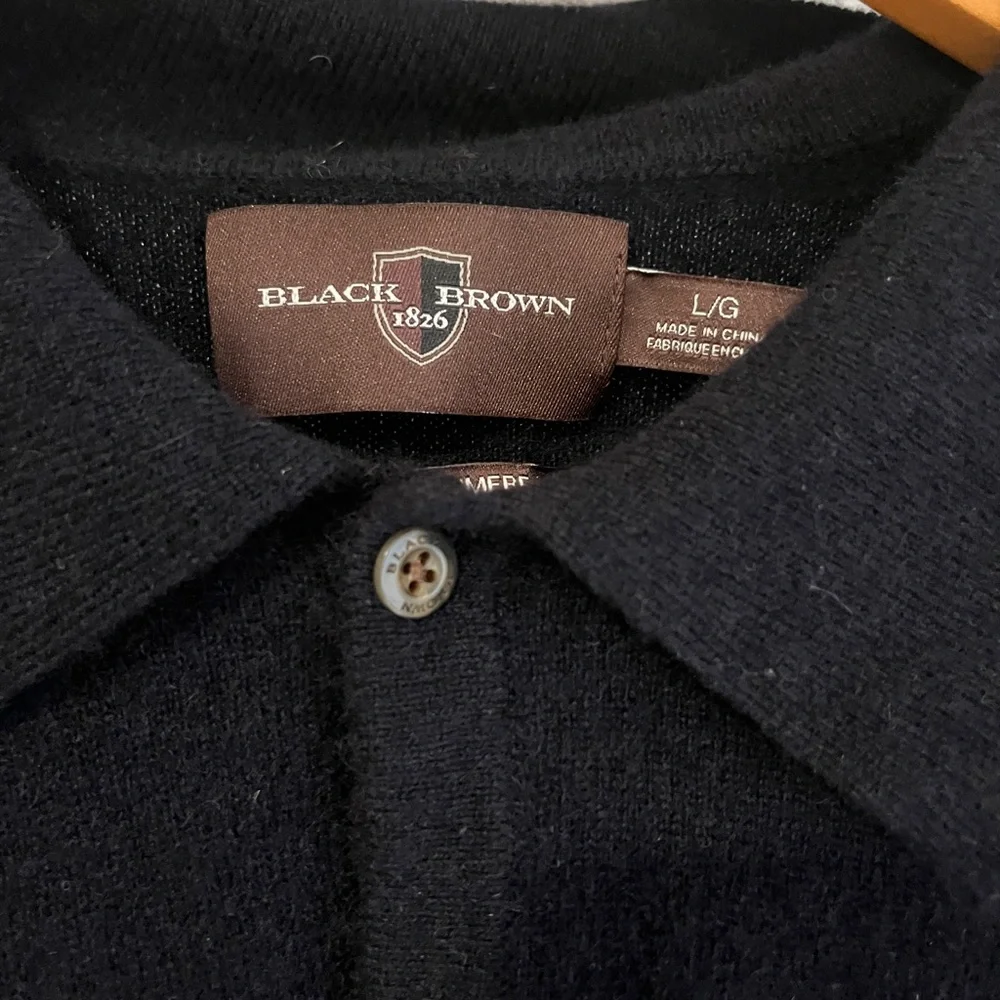 Black Brown 1826 Men's Navy cashmere Sweater - Picture 6 of 7
